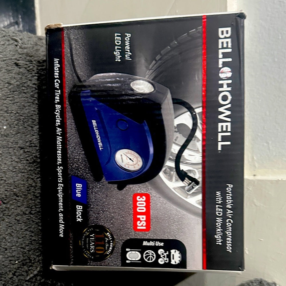 Bell + Howell Portable Air Compressor with LED Light